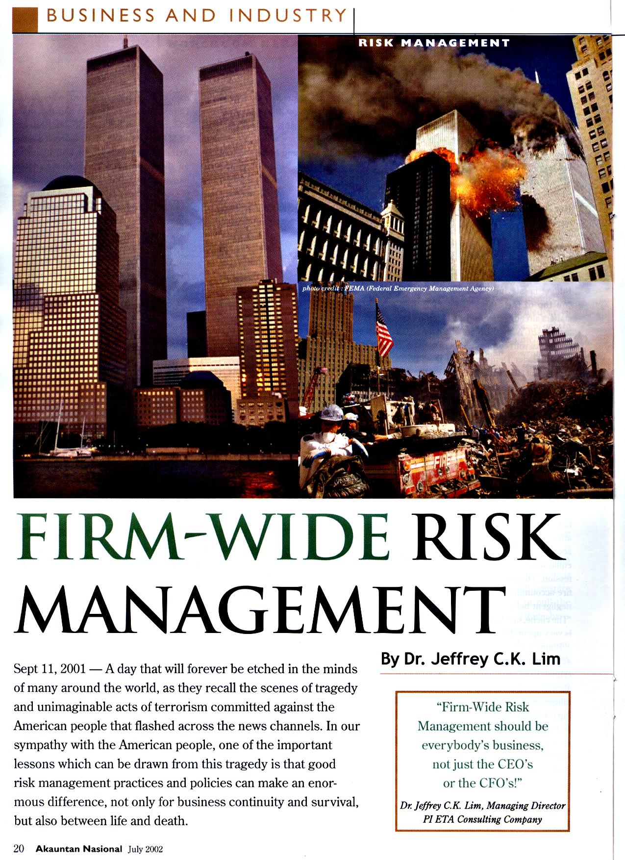 Firm-Wide Risk Management (Part I)